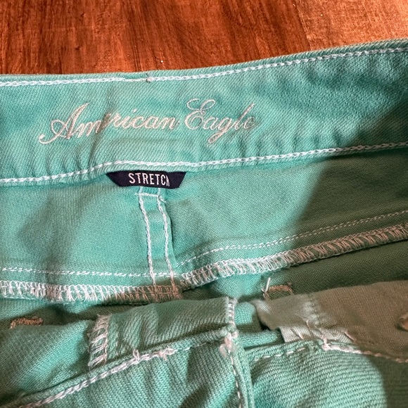 American Eagle AE Women’s Denim Shorts. Teal color. Size 0 2in inseam - Picture 4 of 5